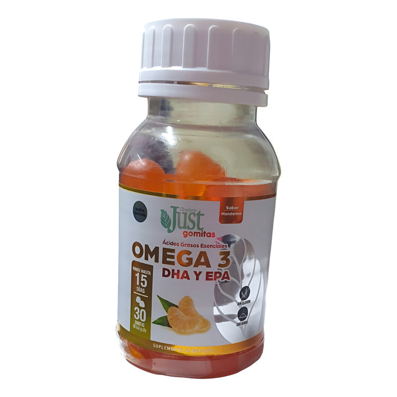 Suplemento Just 30gomitas Omega 3 Dha Y Epa Sabor Mandarina Mandarina