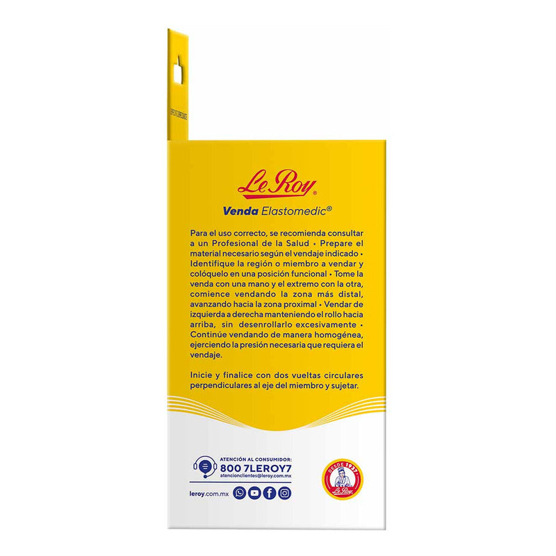 Venda Elastomedic De Alta Compresión Le Roy 10cm X 5m Caja Con 1 Pz