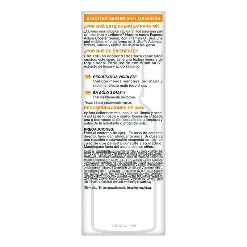 Garnier Sérum Anti Manchas Express Aclara Vitamina C 30ml Todo Tipo De Piel Día