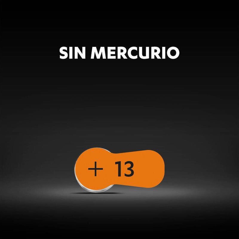 Pack X6 Pilas Auditivas Tamaño 13, Zinc-aire Duracell