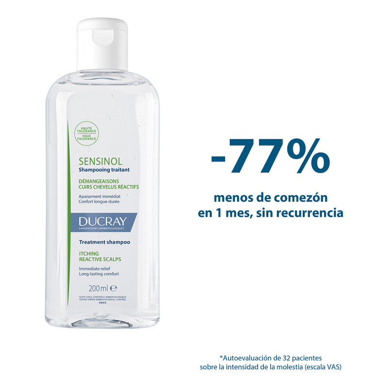 Shampoo Tratante Ducray Sensinol 200 Ml Para Cuero Cabelludo Sensible Con Comezón