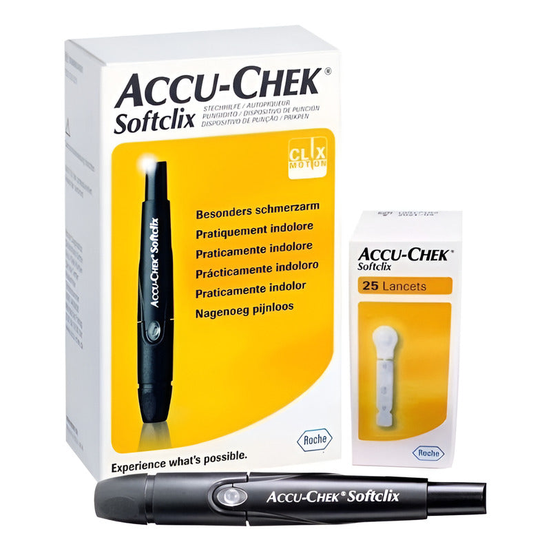 Puncionador Lancetero Accu-chek Con 25 Lancetas Negro