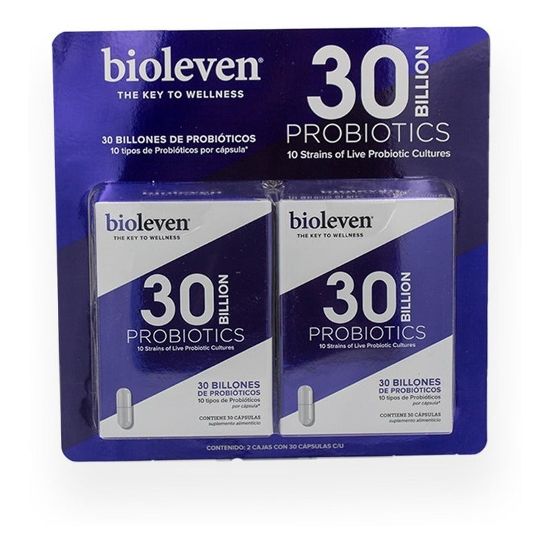 Duo Pack Bioleven 30 Billones De Probióticos 30 Caps Cu Sin Sabor