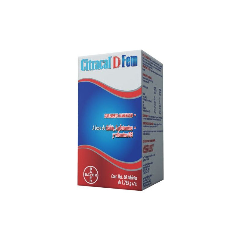 Citracal D Fem Suplemento Alimenticio 60 Tabs Sin Sabor