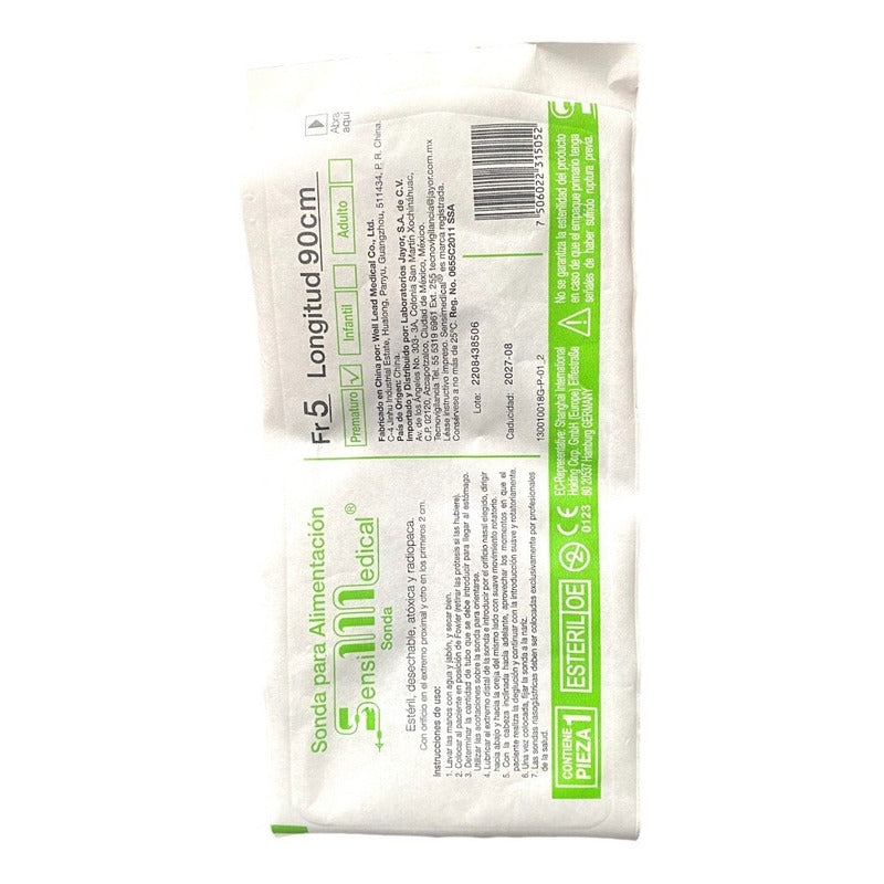 Sonda Para Alimentación Prematuro Sensimedical Fr5 Long 90cm