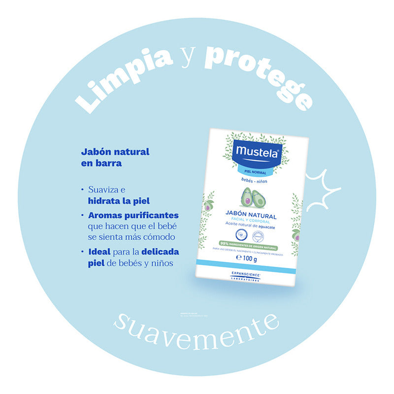 Mustela Jabón Natural Bebés Piel Normal 100gr