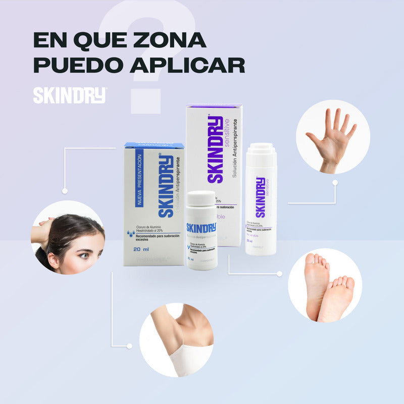 Antitranspirante Skindry Desodorante No, 20ml Protección 72 Hrs Control Sudor Mal Olor Hiperhidrosis Extra Efectivo No Mancha Ropa