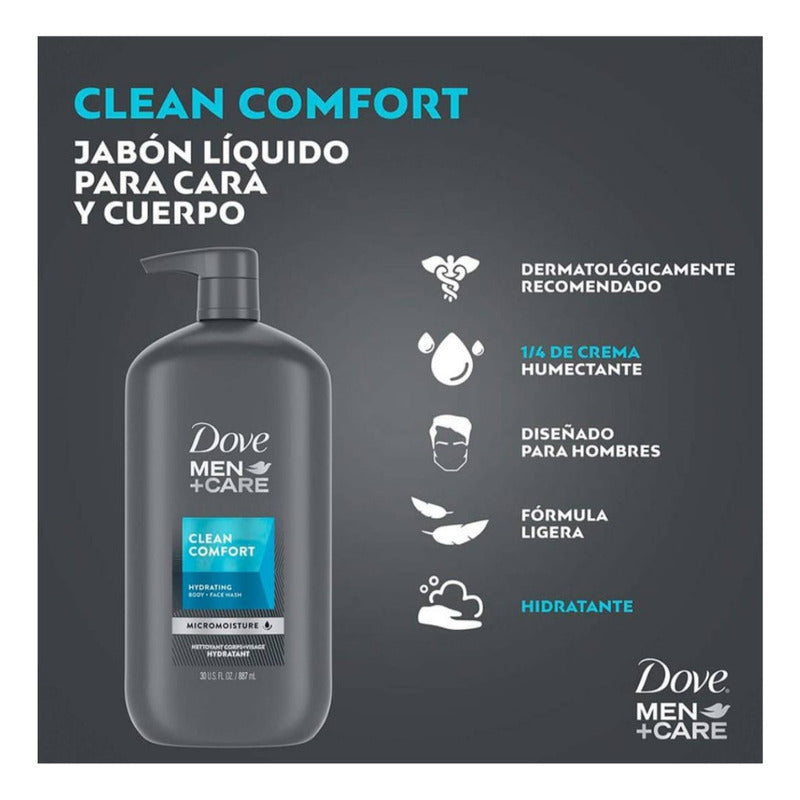 Jabón Líquido Dove Men+care Clean Comfort 887 Ml