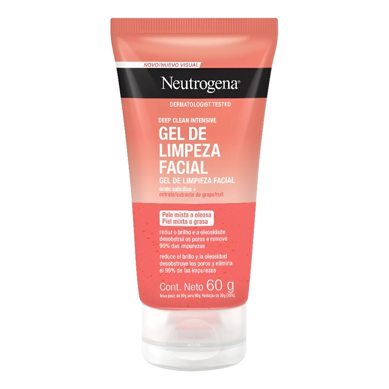 Gel Limpiador Facial Neutrogena Deep Clean Intensive 60gr - Mixta A Piel Grasa - Día/noche