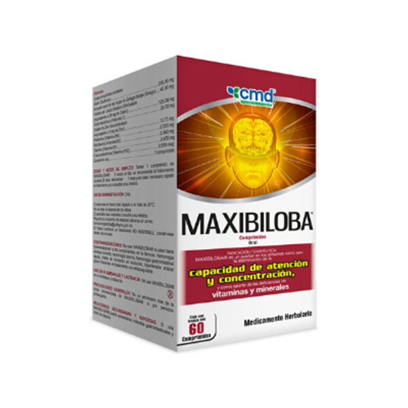 Maxibiloba Cmd Ácido Glutámico/ginkgo Biloba 60 Comprimidos Sabor Sin Sabor