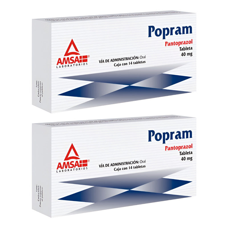 Dos Cajas De Pantoprazol Popran 40mg 14 Tab Cu