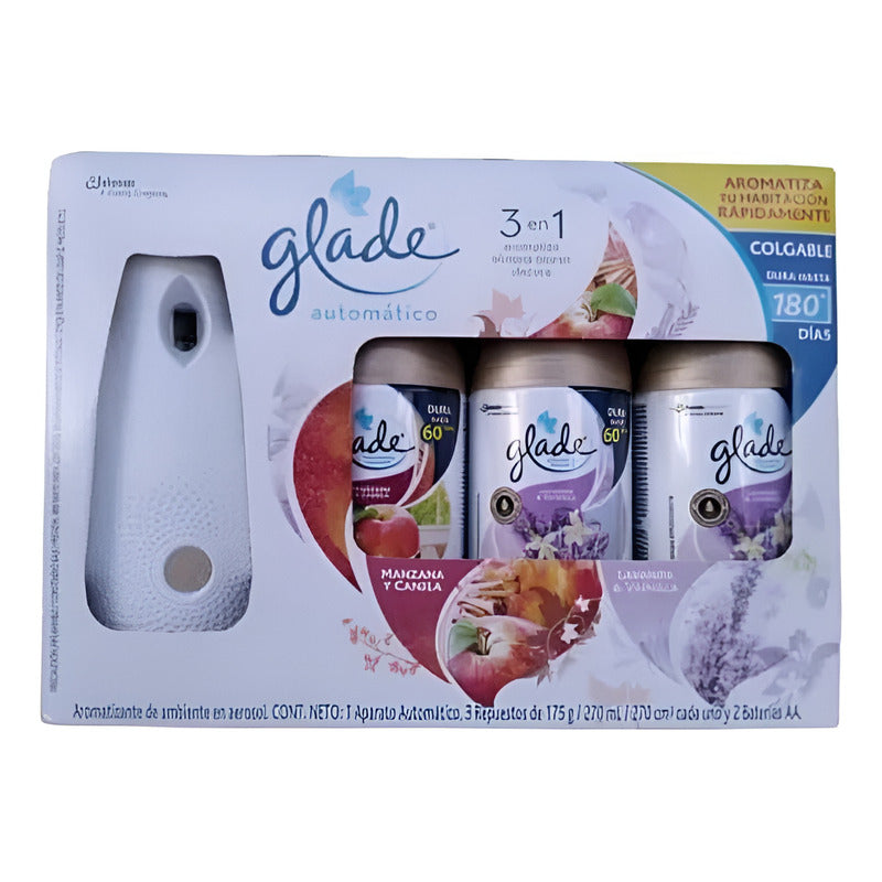 Pack Aromatizante3pzas 272ml C/u+ Aparato Glade Automático