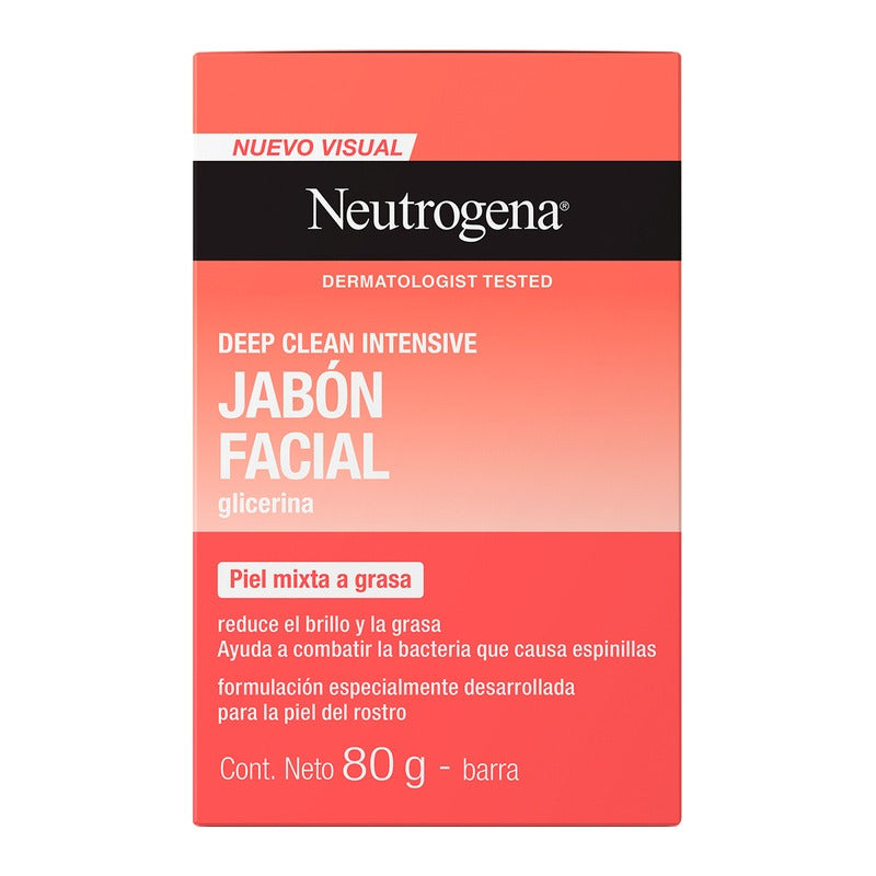 Jabón Facial En Barra Neutrogena Deep Clean Intensive 80 G