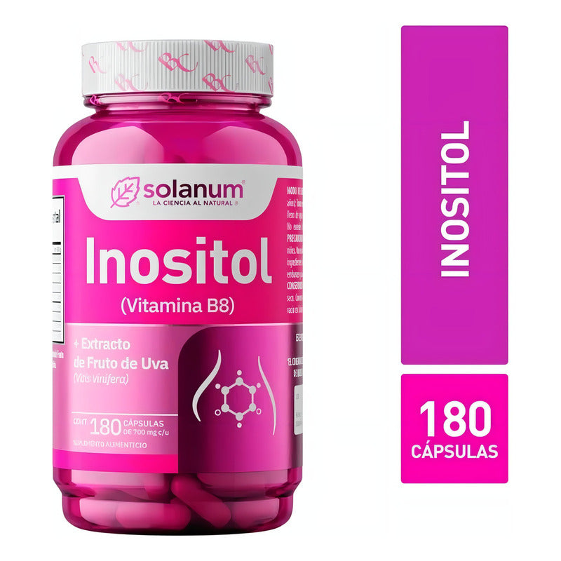 Inositol Solanum Vitamina B8 180caps De 700mg C/u Sabor Sin Sabor