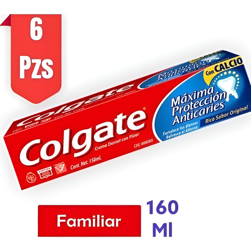 Colgate Original Maxima Protección Anticaries 6pz De 160ml