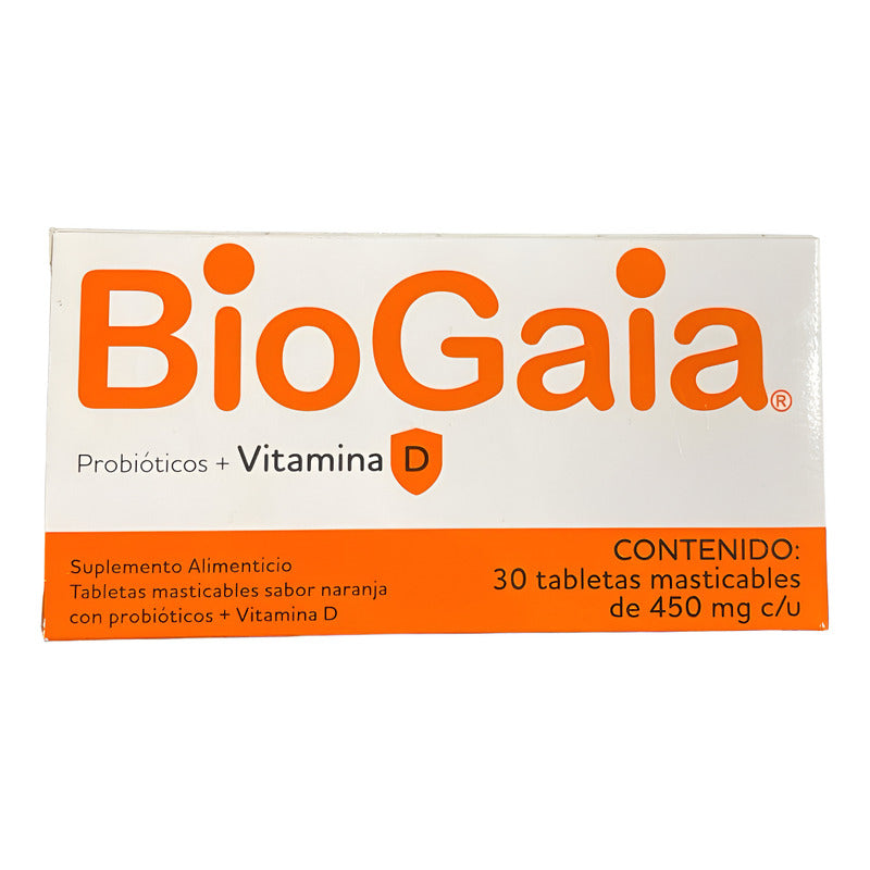 Biogaia Probióticos + Vitamina D 30 Tabletas Masticables Sabor Sin Sabor