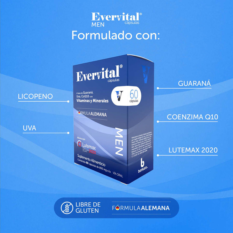 Evervital Men Suplemento Alimenticio 60 Cápsulas Na