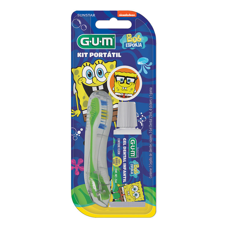 Gum® Kit De Viaje Bob Esponja Cepillo Plegable, Pasta
