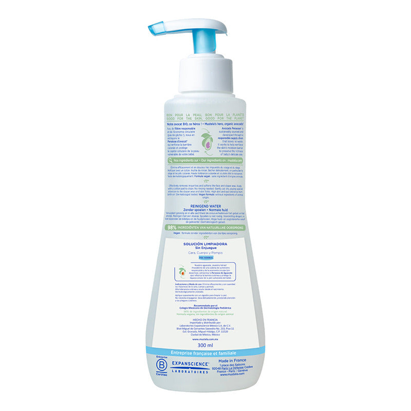 Solución Limpiadora Mustela Sin Enjuague Piel Normal 300ml