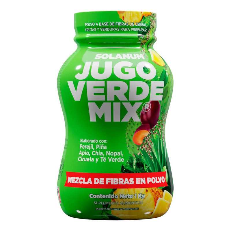 Jugo Verde Mix Fibra Para Mezclar En Polvo 1 Kg Solanum