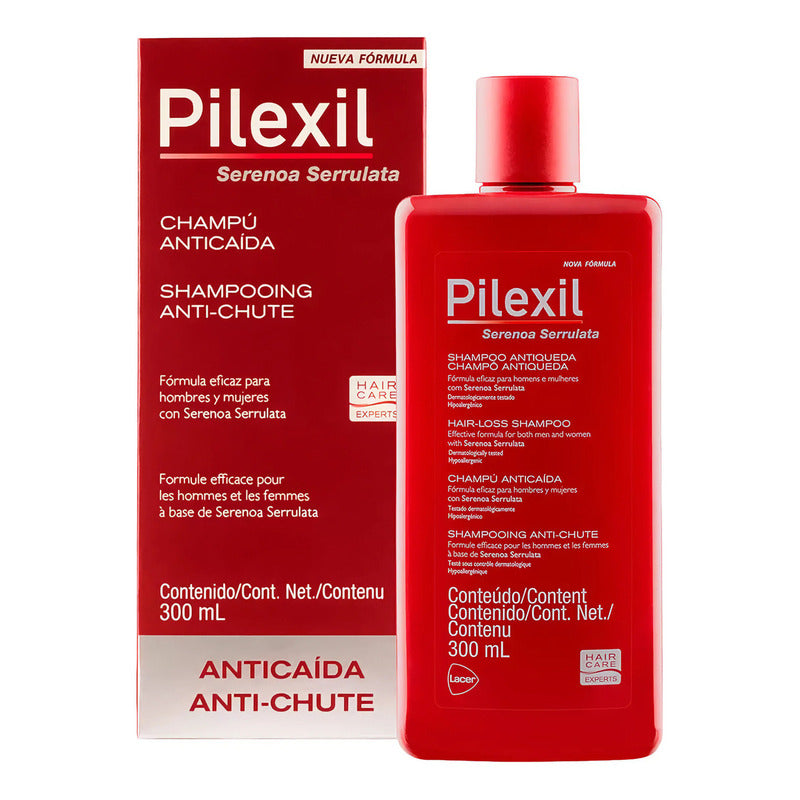 Pilexil Shampoo Para Cuidado Anticaída Del Cabello 300 Ml Con Serenoa Serrulata Y Zinc