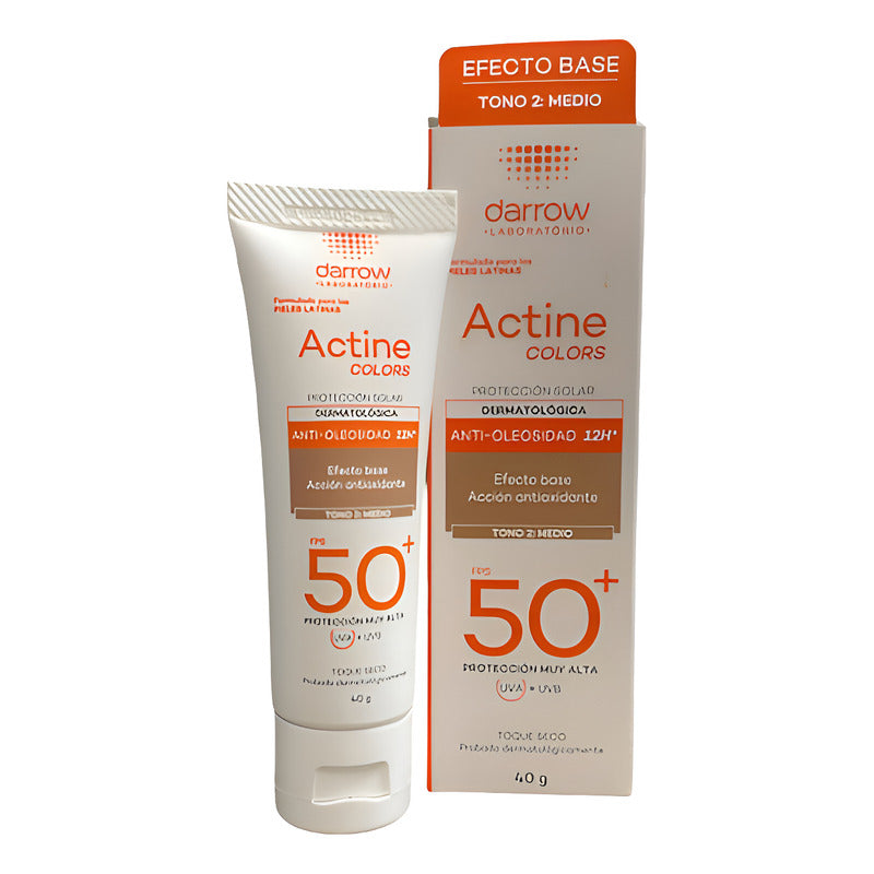 Actine Color Protector Solar Efecto Base Tono Medio 40g