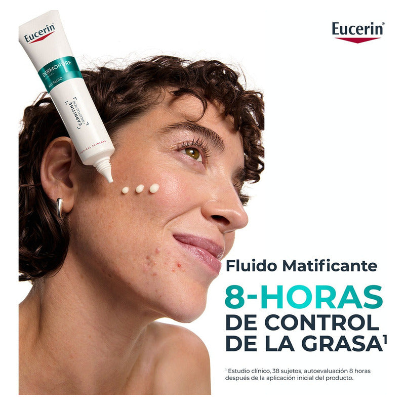 Eucerin Dermopure Fluido Facial Matificante 40ml, Piel Grasa Grasa Día/noche