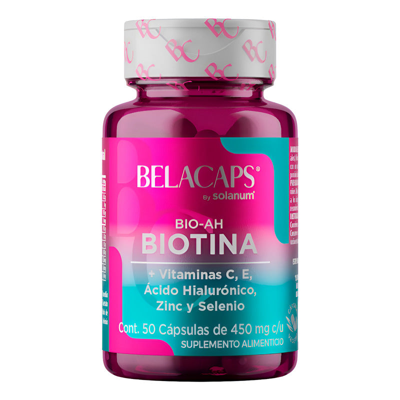 Belacaps Biotina + Vitamina C E, Acido Hialuronico 50 Cap Sin Sabor