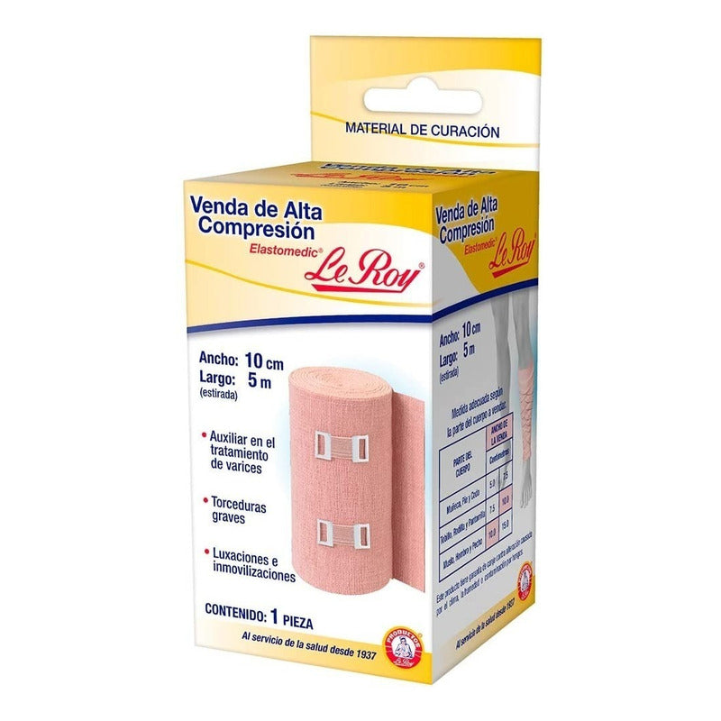 Venda De Alta Compresión Le Roy 10cm X 5m