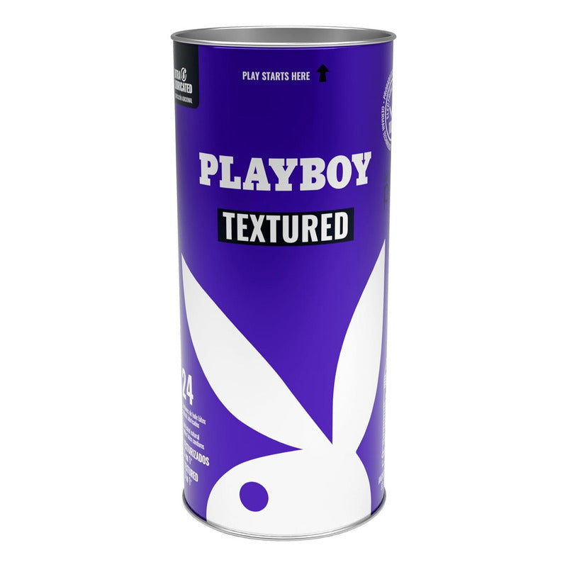 Tubo Con 24 Condones Extra Lubricados Playboy Texturizados