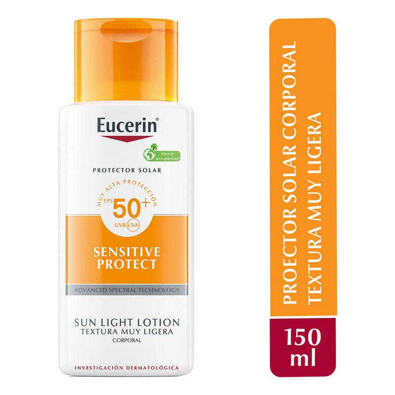 Eucerin Sensitive Protect Sun Light Lotion Protector Solar Corporal Fps50 150ml