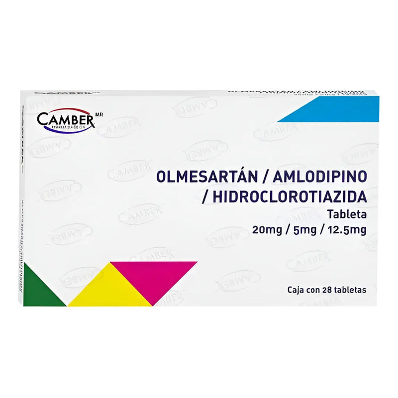Olmesartan 20mg Amlodipino 5mg Hidroclorotiazida 12.5mg 28 Tabletas