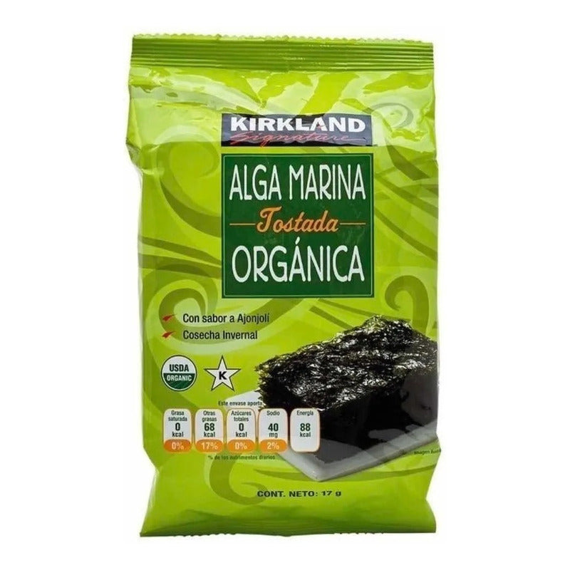 Alga Marina Organica Tostada Kirkland Signature 17g Con 10u
