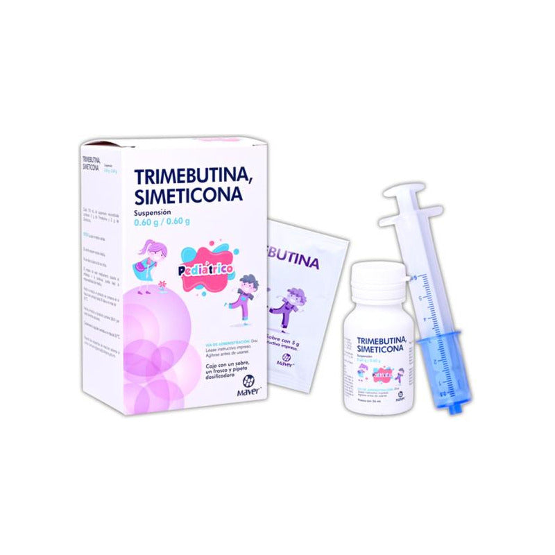 Trimebutina/simeticona (maver) Susp. Pediátrico Fco. 26 Ml. 0.60 G/0.60 G.