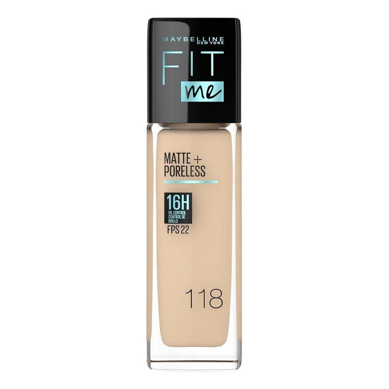 Base Maquillaje Líquida Fit Me Matte Control Brillo 16h 30ml Maybelline