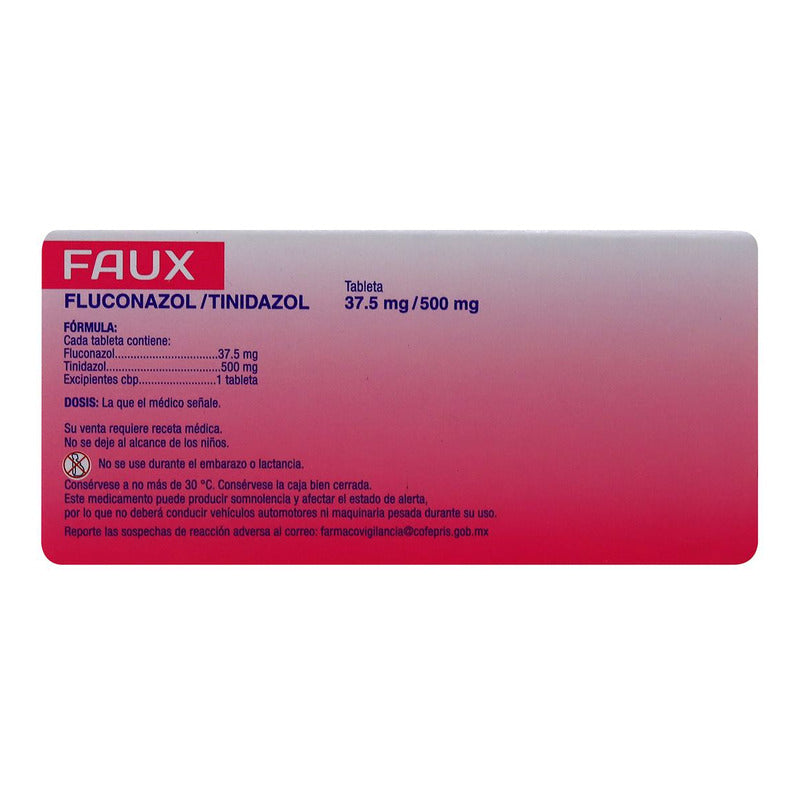 Faux Fluconazol/tinidazol 37.5mg /500mg Caja Con 4 Tabletas