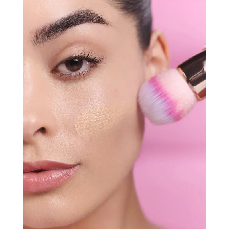 Set 12 Brochas Cosmetiquera Puffer Pink Up Edición Limitada Rosa