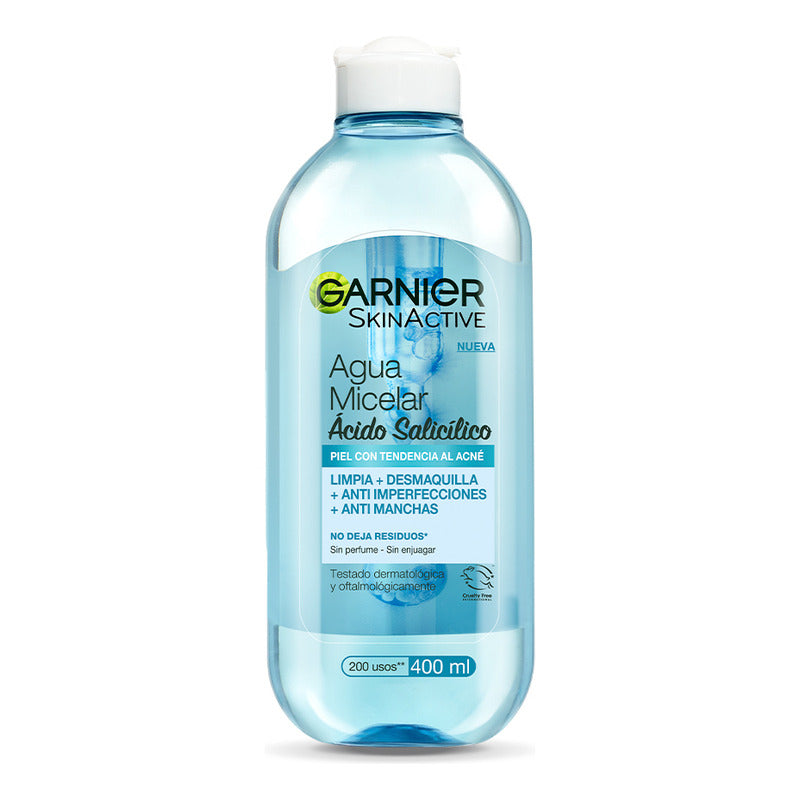 Agua Micelar Ácido Salicílico Skinactive 400ml Garnier
