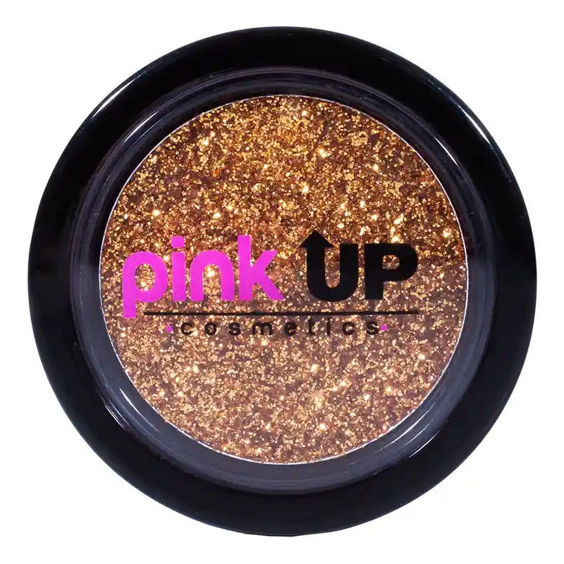 Pink Up, Glitter Compacto, Alta Adherencia, Textura Suave Color Bronze