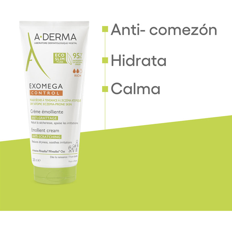 Crema Emoliente Exomega Control A-derma 200 Ml Piel Seca Diario