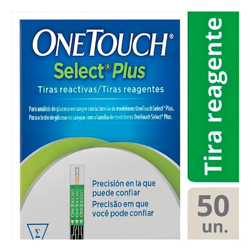 One Touch Select Plus 50 Tiras Para Glucometro
