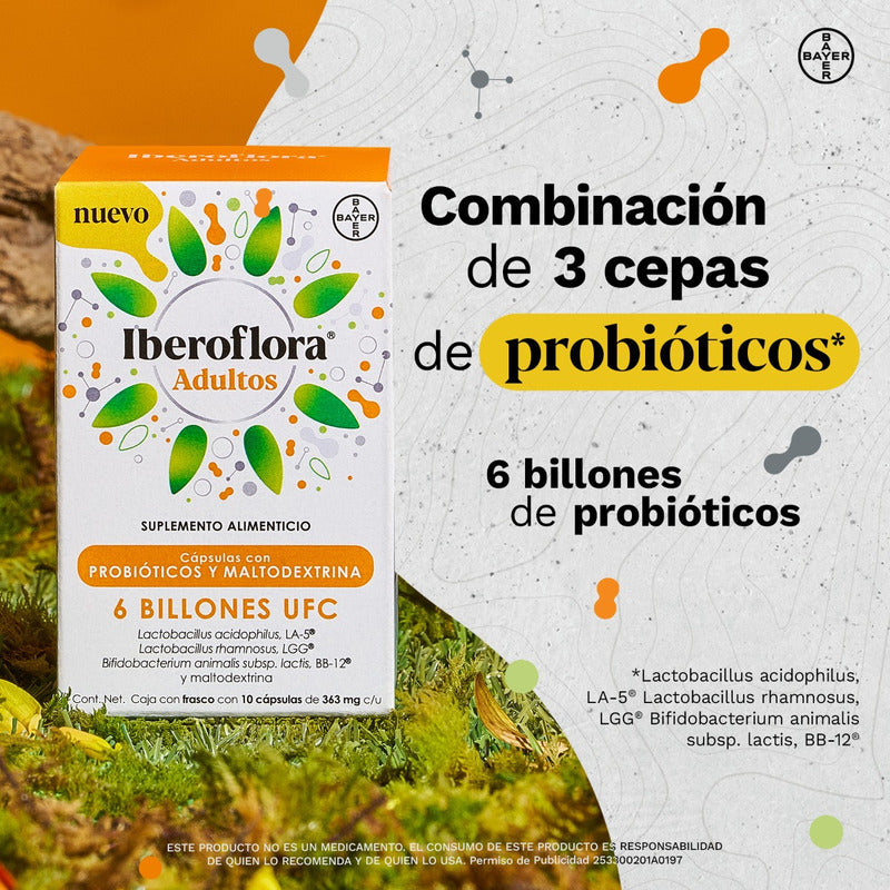 Iberoflora Adultos Suplemento Con Probiticos 10 Caps Sin Sabor