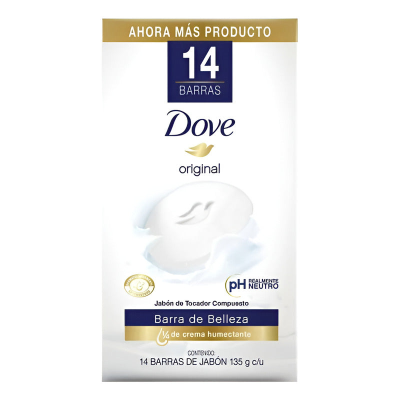 Jabón Dove Original Ph Neutro 14 Pzas De 135g