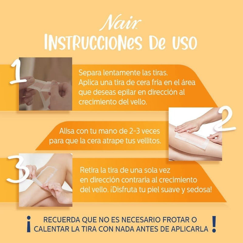 Nair Sensible Tiras De Cera Fría Corporal 36 Piezas