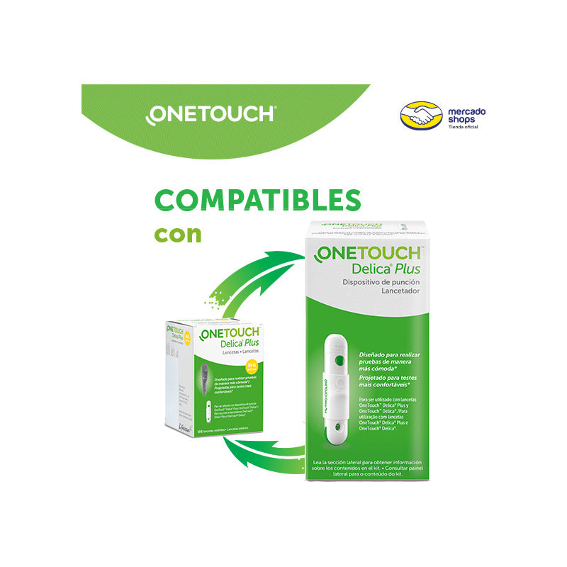 Kit One Touch Select Plus 100 Tiras Y 100 Lancetas