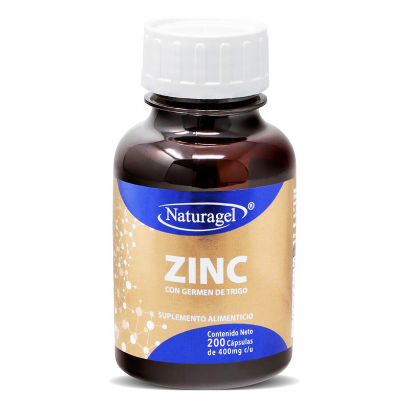 Zinc Con Germen De Trigo | 200 Cápsulas | Naturagel Sin Sabor