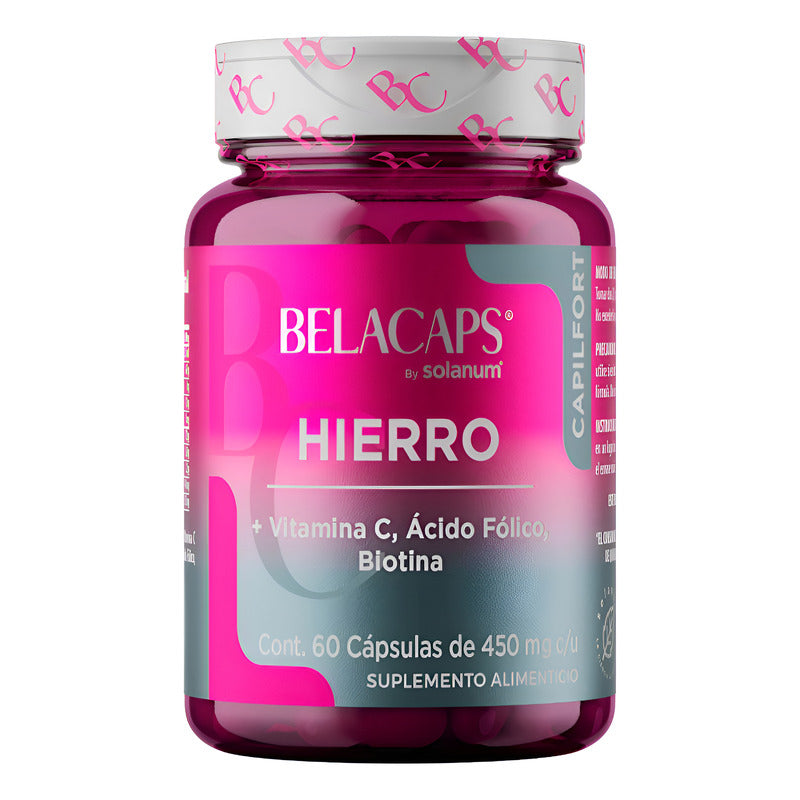 Belacaps Hierro + Vitamina C + Ácido Fólico + Biotina 60 Cap Sin Sabor