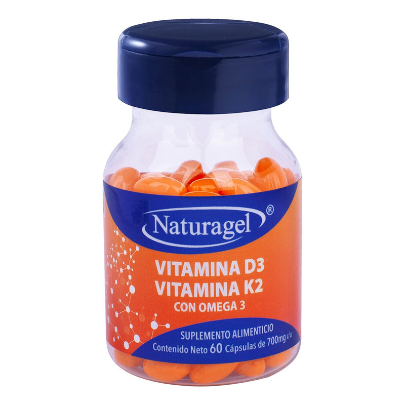 Naturagel Vitamina D3 Con K2 Y Omega 3 700mg 60 Caps Sabor Sin Sabor