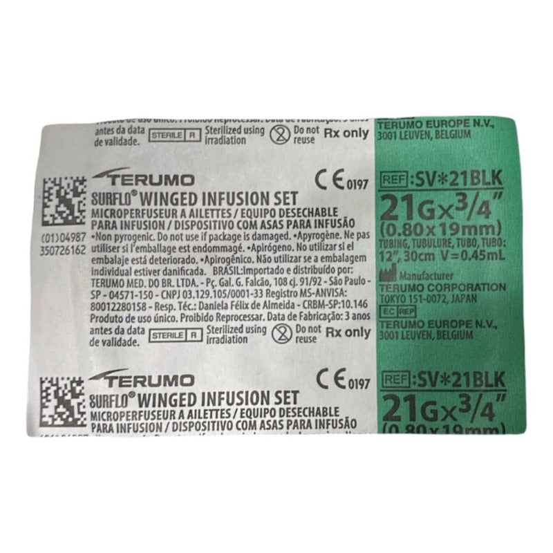 3 Piezas Terumo Mariposa Equipo Para Infusion 21gx19mm (3/4)