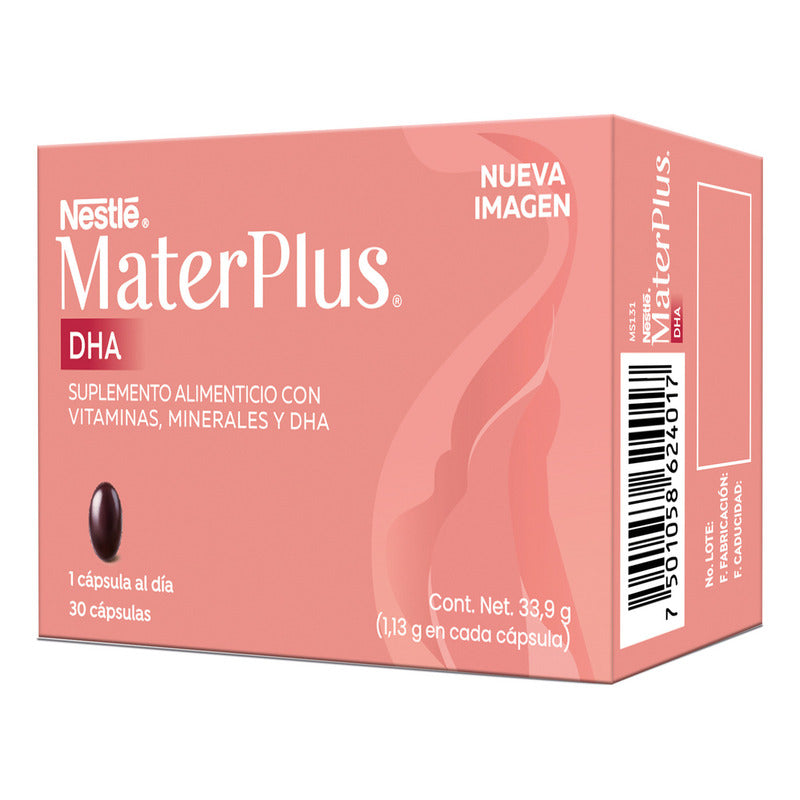 Suplemento Alimenticio Nestlé Materplus Cápsulas Dha (omega 3) 34g Sin Sabor